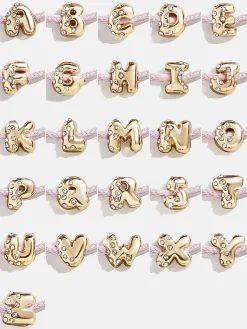 Kids' Cord Initial Bracelet Set - Pink