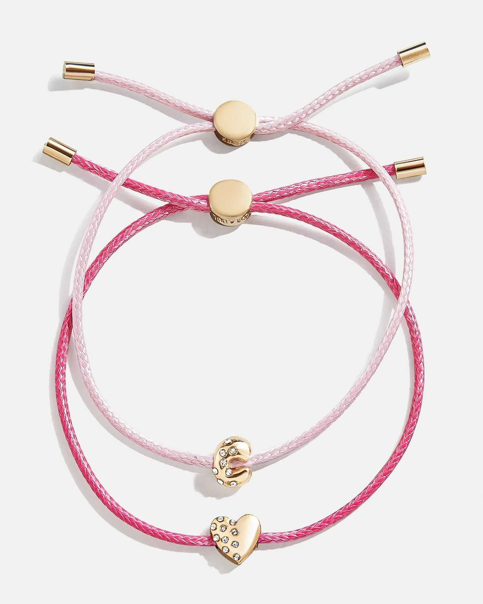 Kids' Cord Initial Bracelet Set - Pink