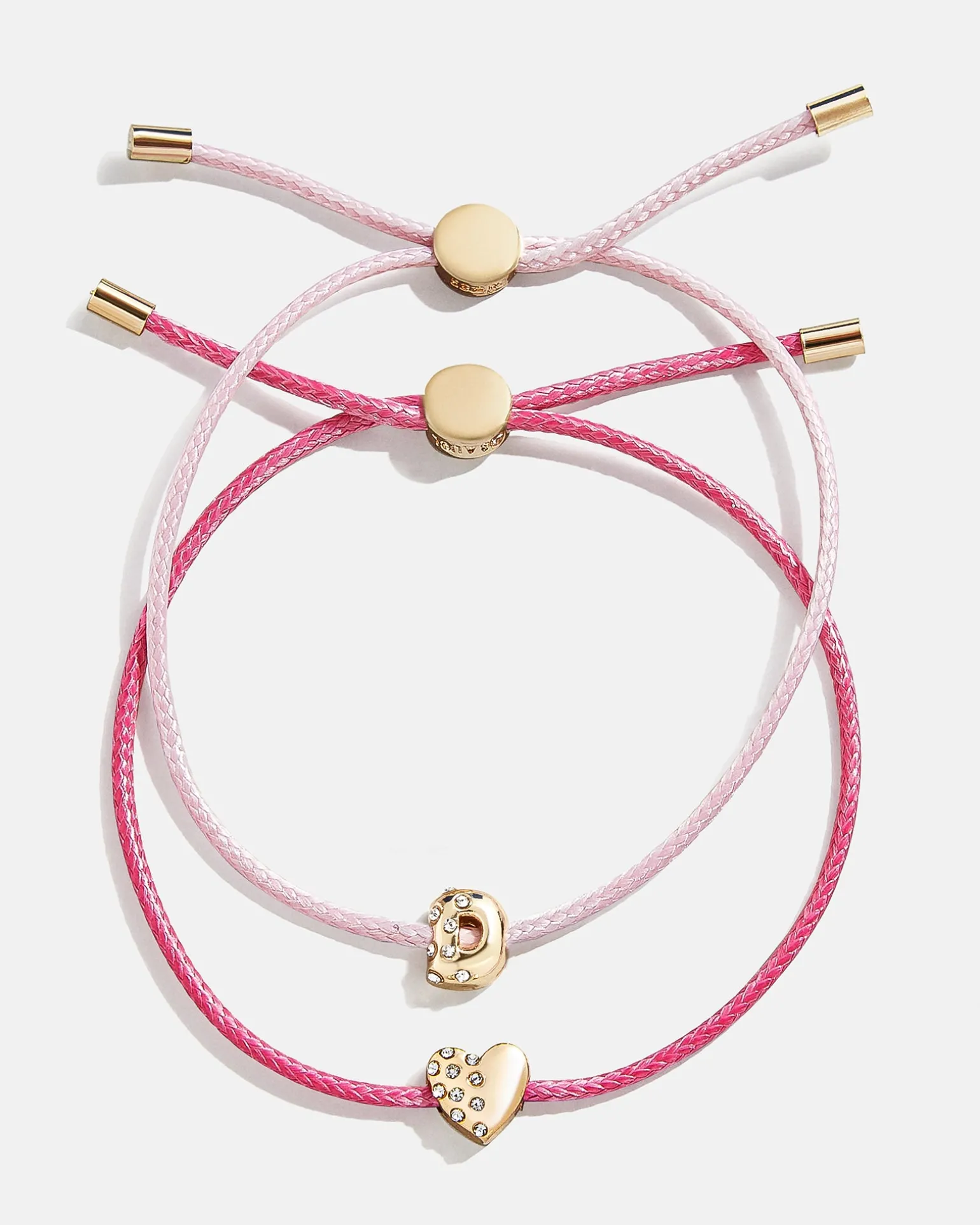 Kids' Cord Initial Bracelet Set - Pink