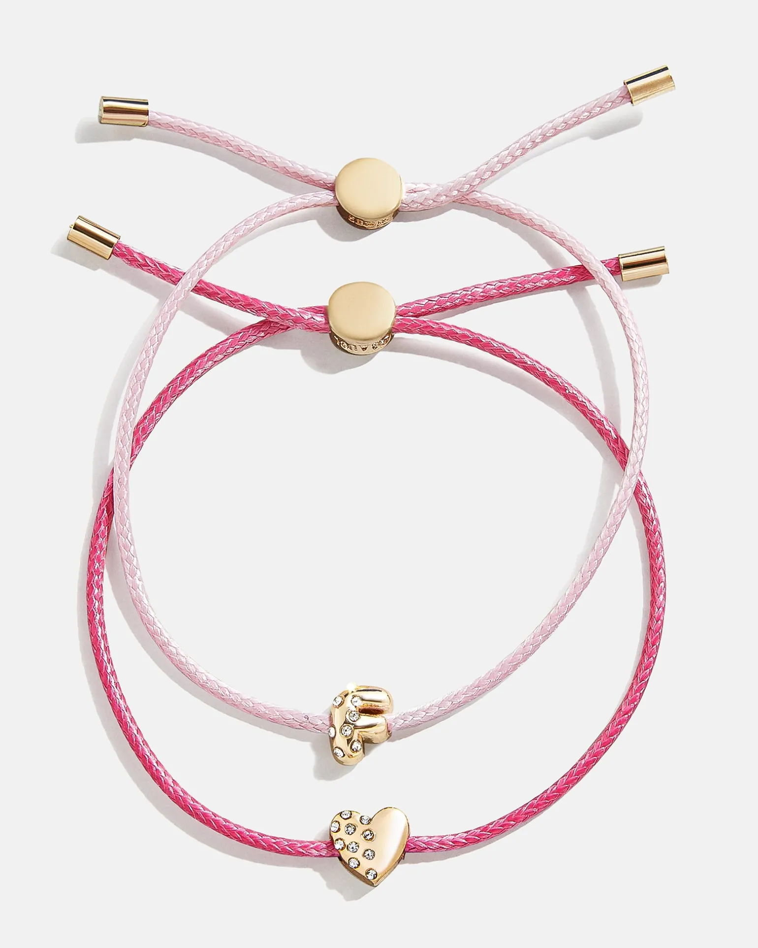 Kids' Cord Initial Bracelet Set - Pink