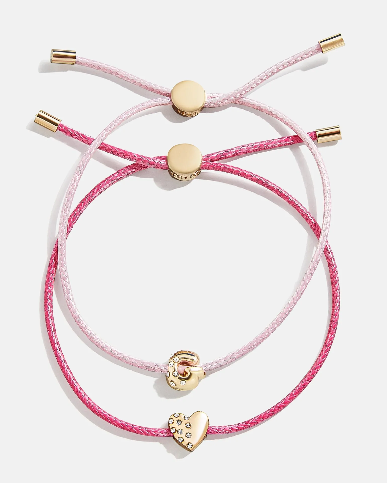 Kids' Cord Initial Bracelet Set - Pink