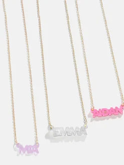 Kids' Custom Nameplate Necklace - Cable Chain