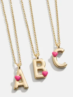 Kids' Heart Initial Necklace - Gold