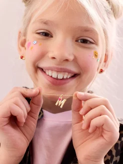 Kids' Heart Initial Necklace - Gold