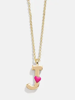 Kids' Heart Initial Necklace - Gold