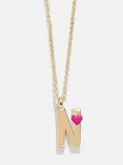 Kids' Heart Initial Necklace - Gold