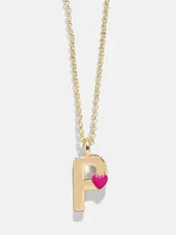 Kids' Heart Initial Necklace - Gold