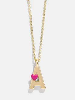 Kids' Heart Initial Necklace - Gold