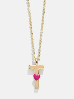 Kids' Heart Initial Necklace - Gold