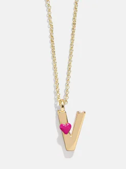 Kids' Heart Initial Necklace - Gold