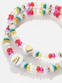 Kids' Initial & Heart Bracelet Set - Multi