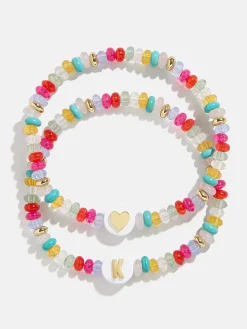 Kids' Initial & Heart Bracelet Set - Multi