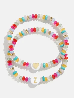 Kids' Initial & Heart Bracelet Set - Multi