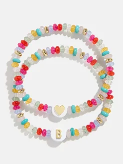 Kids' Initial & Heart Bracelet Set - Multi