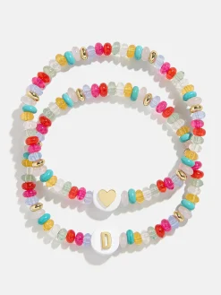 Kids' Initial & Heart Bracelet Set - Multi