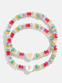 Kids' Initial & Heart Bracelet Set - Multi