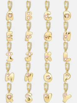Kids' Initial Earrings - Gold/Pink