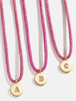 Kids' Initial Pendant Necklace - Pink