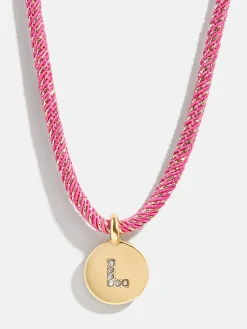Kids' Initial Pendant Necklace - Pink