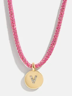 Kids' Initial Pendant Necklace - Pink