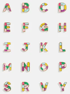 Kids' Rainbow Initial Earrings - Gold/Multi