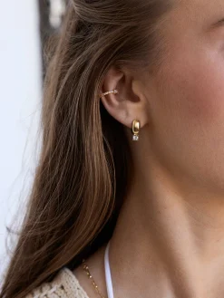 Kourtney Huggie Earrings - Gold/Pavé
