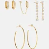 Leighton 18K Gold Vermeil Earring Set - Gold/Pavé