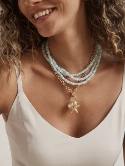 Lena Semi-Precious Layered Necklace - Turquoise
