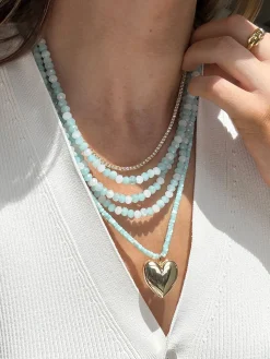 Lena Semi-Precious Layered Necklace - Turquoise