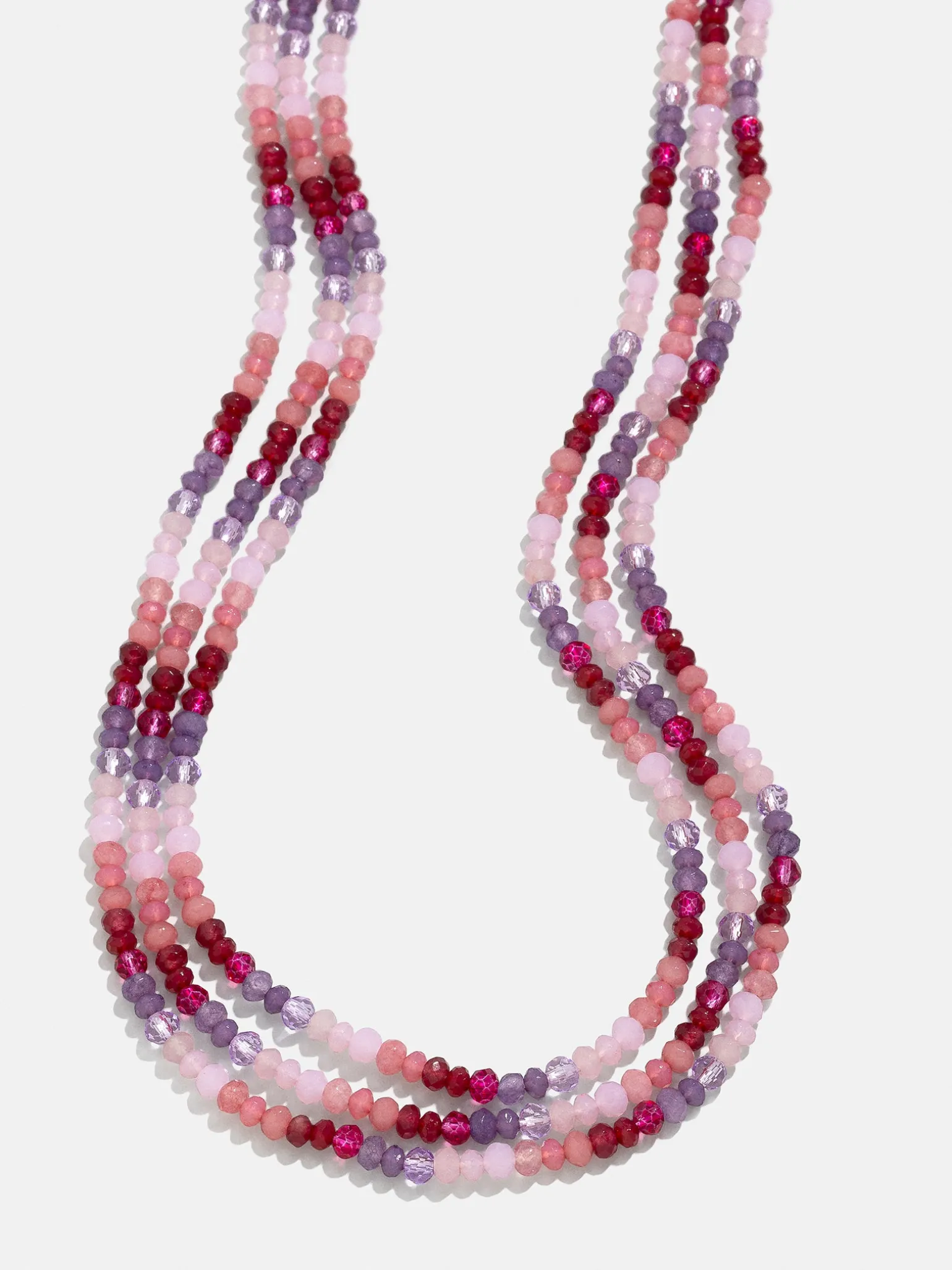 Lena Semi-Precious Layered Necklace - Pink