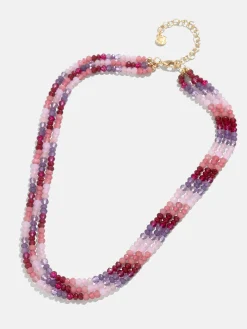 Lena Semi-Precious Layered Necklace - Pink
