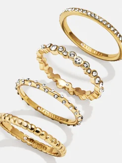 Lily Ring Set - Gold/Pavé