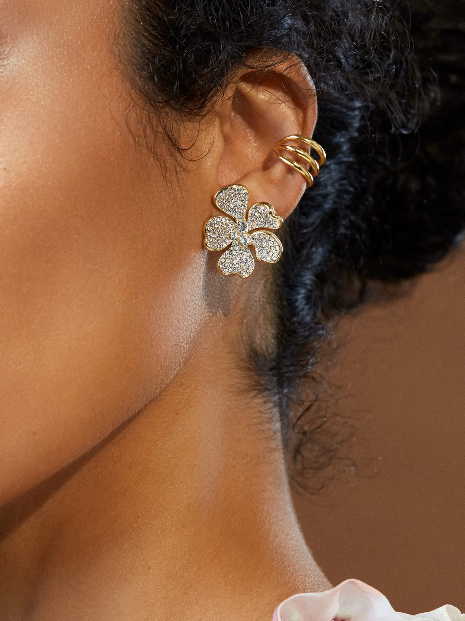 Lizzie Earrings - Gold/Pavé