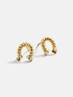 Lucky You 18K Gold Vermeil Kids' Horseshoe Earrings - Horseshoe