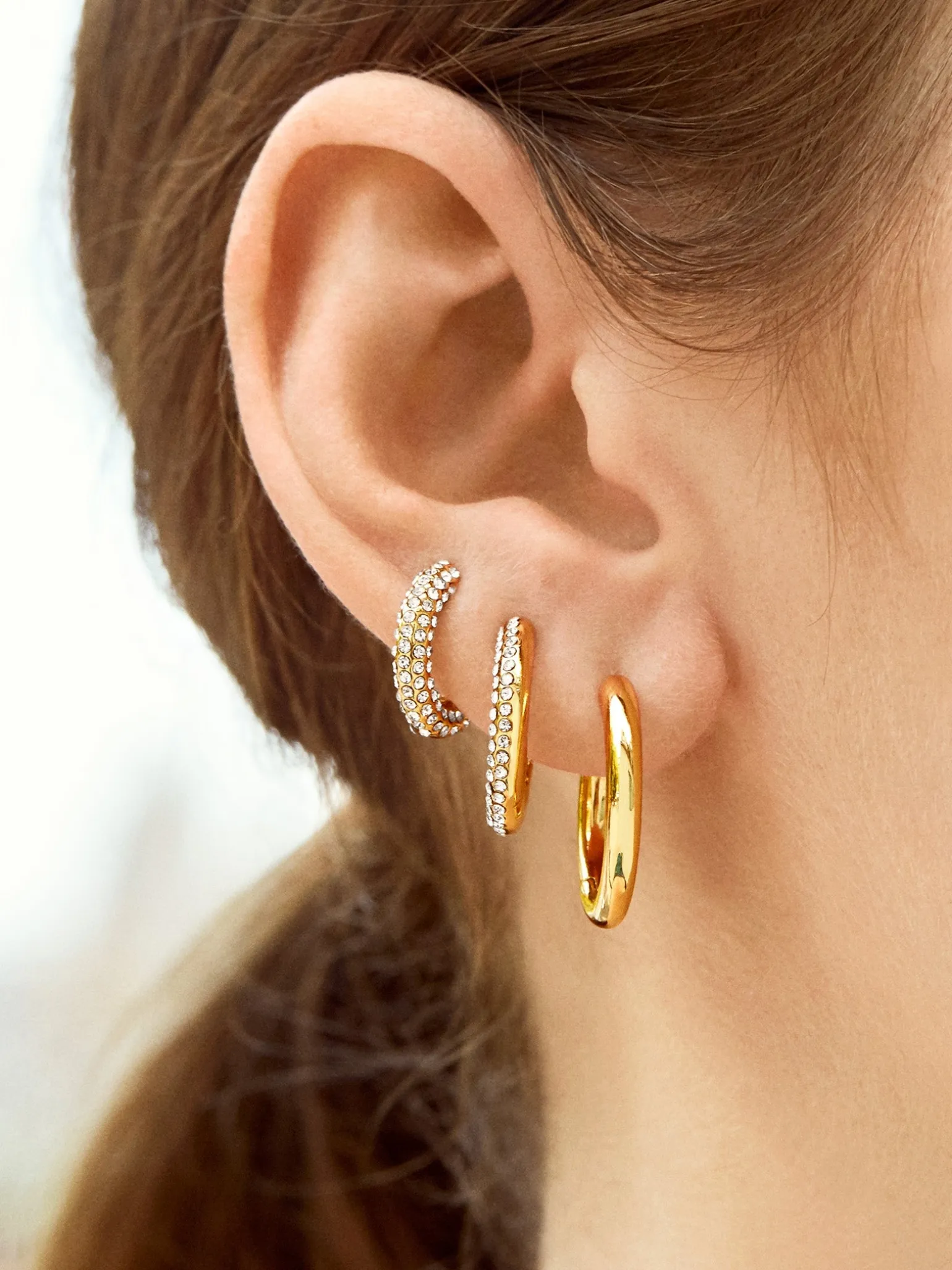 Lucy Earring Set - Gold/Pavé