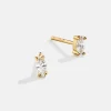 Luna 18K Gold Vermeil Kids' Earrings - Gold/Pavé
