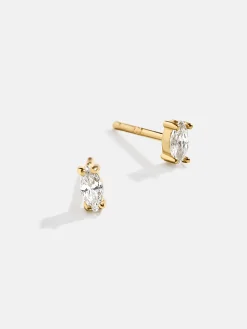 Luna 18K Gold Vermeil Kids' Earrings - Gold/Pavé