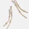 Lyanna 18K Gold Vermeil Drop Earrings - Gold/Pavé