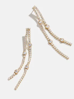 Lyanna 18K Gold Vermeil Drop Earrings - Gold/Pavé