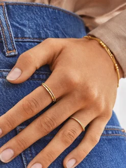 Maddie 18K Gold Vermeil Ring Set - Gold/Pavé