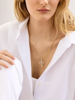 Mara Cross Necklace - Bezel Cross