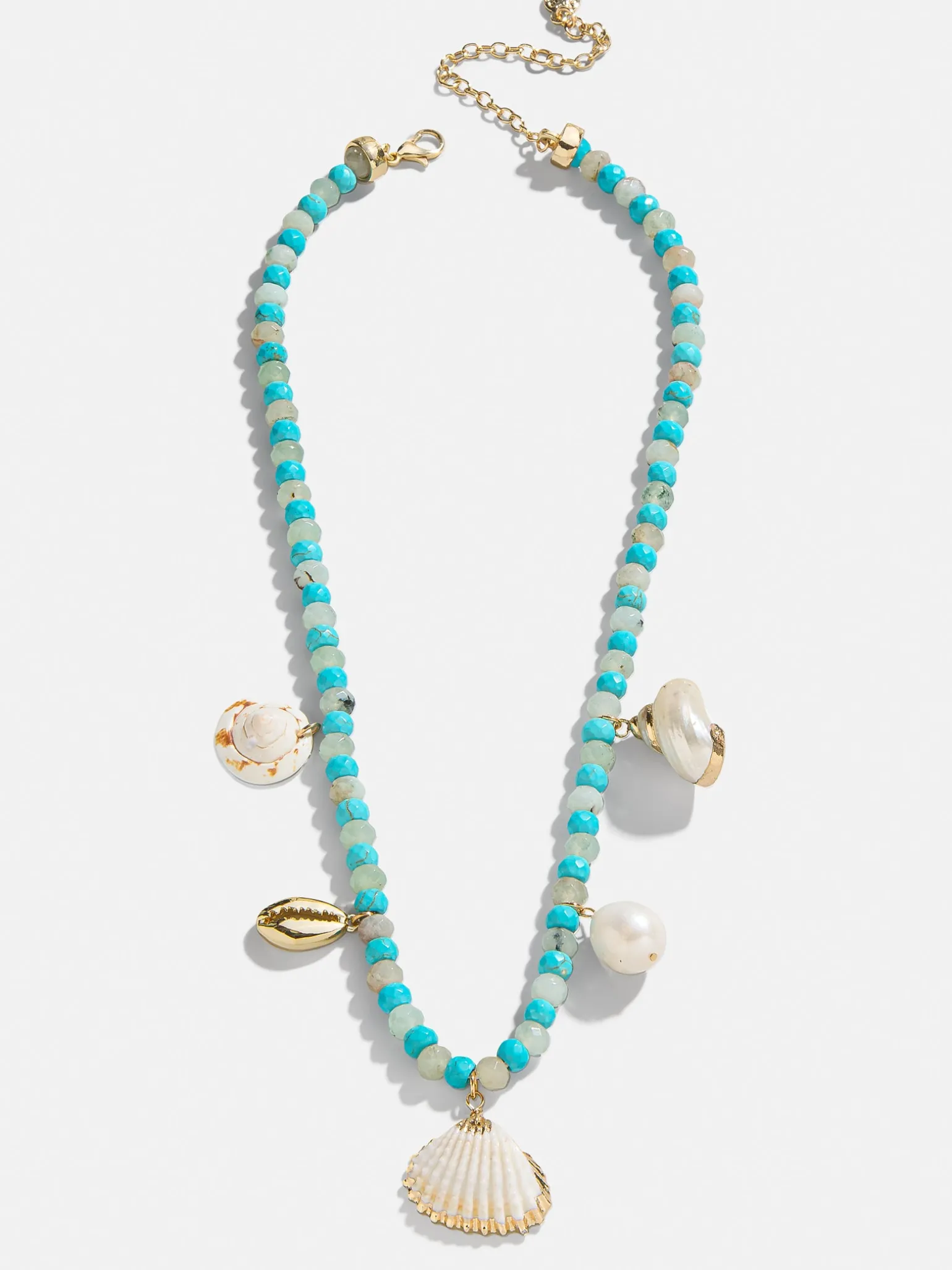 Maris Semi-Precious Necklace - White/Turquoise