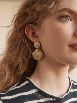 Marni Seashell Earrings - Gold/Pearl