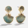 Marni Seashell Earrings - Gold/Turquoise