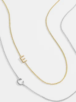 Maya Brenner Asymmetrical Custom Initial Necklace - One Character