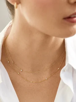 Maya Brenner Monogram Necklace with Diamond - Gold