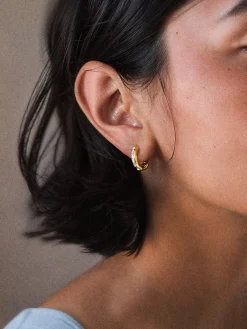 Megan Earrings - Gold/Pavé