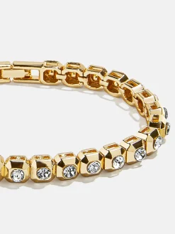 Megan Tennis Bracelet - Gold/Pavé
