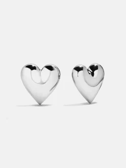 Melina Bubble Heart Earrings - Silver