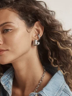 Melina Bubble Heart Earrings - Silver